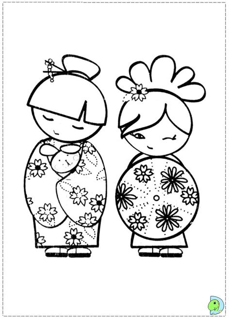 Japanese Kokeshi Dolls Coloring Pages Coloring Pages