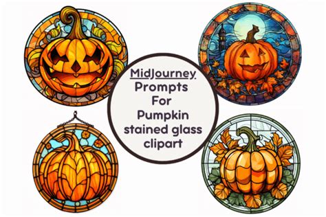 Prompt For Pumpkin Stained Glass Clipart Graphic By Milano Creative · Creative Fabrica