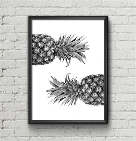 Pineapple Wall Art Decor Pineapples Botanical Wall Art Etsy