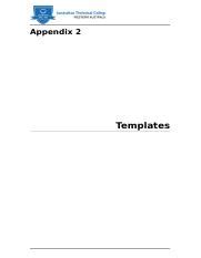 Bsbmgt B Assessment Appendix Templates Docx Appendix