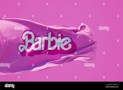 London Uk July Barbie Doll Logo On A Flag Barbie Is A Fashion