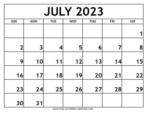 Printable Coloring Calendar July 2024