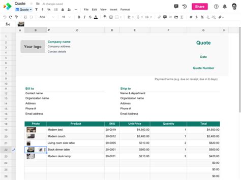 Quotation Template In Excel