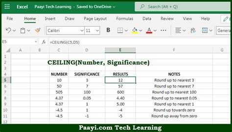 Learn How To Use Microsoft Excel Ceiling Function Paayi Tech