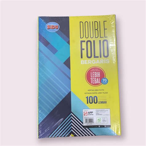 Jual Kertas Double Folio Bergaris Sidu 100 Sheets SINAR DUNIA 1 PAK ISI