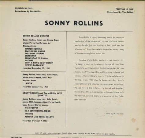 SONNY ROLLINS WITH THE MODERN JAZZ QUARTET SONNY ROLLINS 中古オーディオ 高価買取