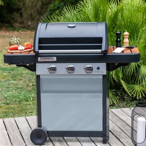 Barbecue à gaz sur pieds 3 feux 9 6kw gris CLASS 3WLD Campingaz Gamm vert