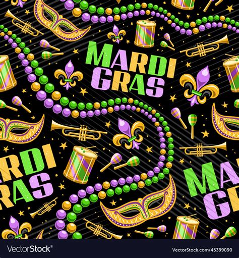 Mardi Gras Seamless Pattern Royalty Free Vector Image