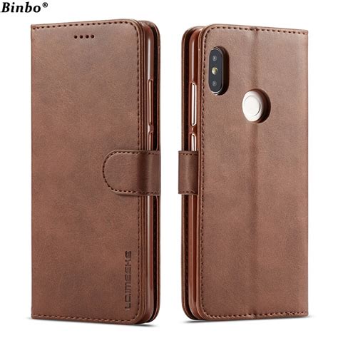 Binbo For Xiaomi Redmi Note 6 Pro Case PU Leather Flip TPU Silicone