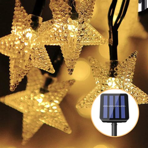 Solar Twinkle Star String Lights 16ft 20 LED 5 Modes Solar Powered