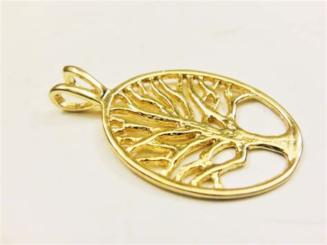 Vermeil 18k Gold Over 925 Sterling Silver Tree Shiny Gold Etsy