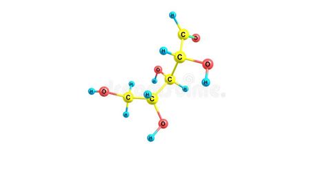 Estructura Molecular De La Ribosa Aislada En Blanco Stock De