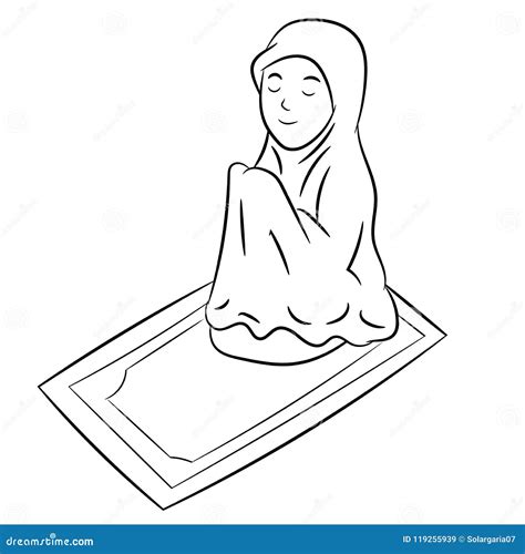 Muslim Girl Praying Clip Art