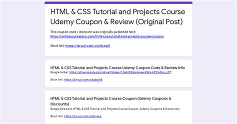 Html And Css Tutorial And Projects Course Udemy Coupon And Review Original