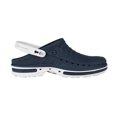 Sabot M Dical Wock Clog Steri Tech Blanc Bleu Marine Sabotexpert