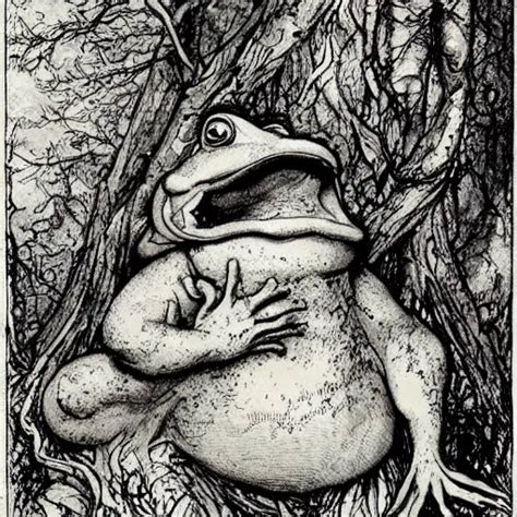 Toad Philosopher Toad In A Pose The Thinker Swamp Stable Diffusion