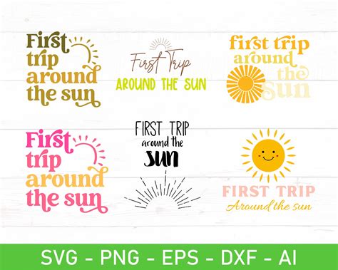 First Trip Around The Sun Svg Bundle 1st Birthday Svg First Etsy Canada