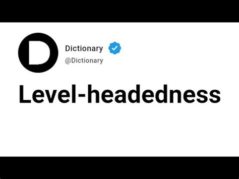 Level-headedness Meaning In English - YouTube