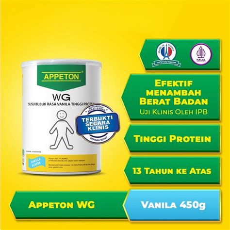 Jual Appeton Weight Gain Adult Vanila G Susu Penambah Berat Badan