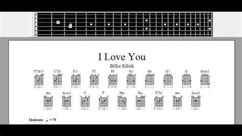 Billie Eilish I Love You Guitar Tab Youtube