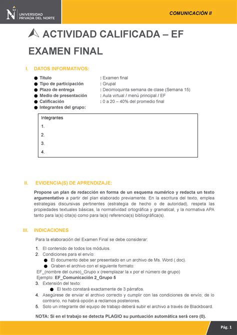 Leng Practica Actividad Calificada Ef Examen Final I