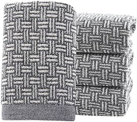 Pidada Hand Towels Set Of Checkered Pattern Cotton Absorbent