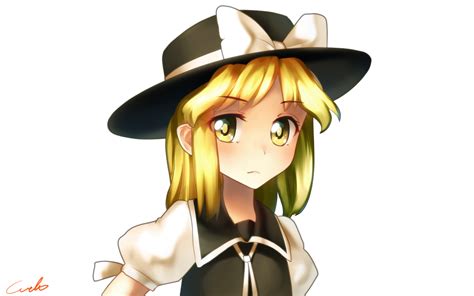 Safebooru 1girl Black Headwear Black Vest Blonde Hair Bow Breasts