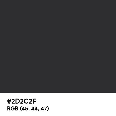 Jet Black Pantone Color Hex Code Is 2d2c2f