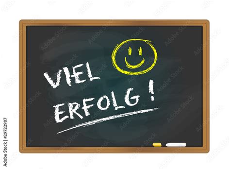 Tafel Viel Erfolg Smily Stock Vektorgrafik Adobe Stock