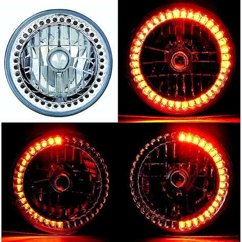 7 H6024 6014 Amber LED Angel Eye Ring Halo Headlight Blinker Turn