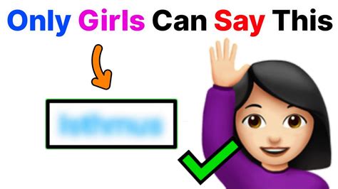 Only Girls Can Say This Word 😳 Youtube