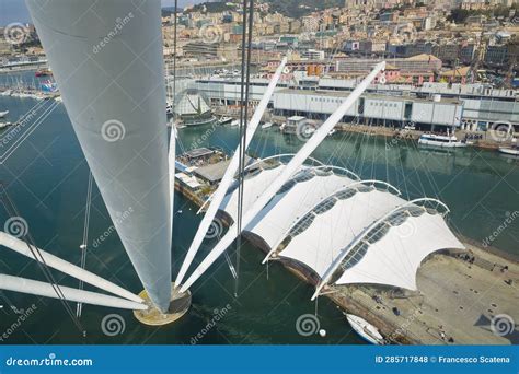 Panoramic View Of The Old Genova Harbor Designed By The Italian