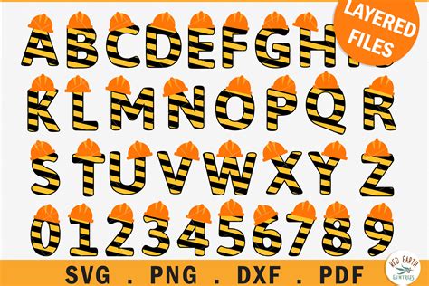 Construction Theme Letters And Numbers Graphic By Redearth And Gumtrees