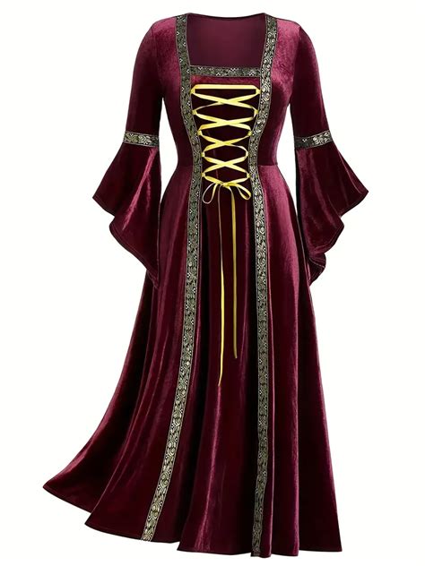 Robe De Cosplay Princesse Croisée Au Sol Costume Dhalloween Gothique