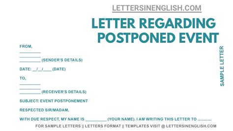 How To Write Letter For Event Postponed Sample Event Postponed Letter