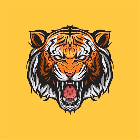 Premium Vector Tiger Head Mascot Logo