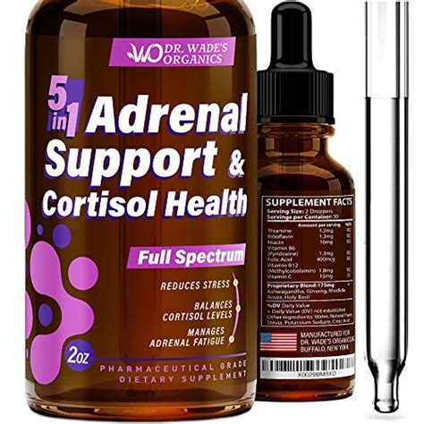 Adrenal Fatigue Support Supplement And Cortisol Manager Liquid Adrenal Formula For 4x Absorption