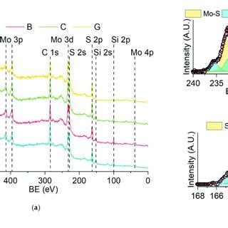 Xps Spectra Of The Samples A Surveys Of Samples A B C And G B