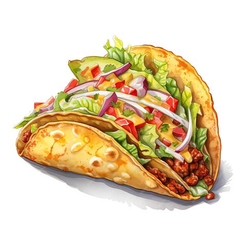 Premium AI Image | taco street food watercolor illustration