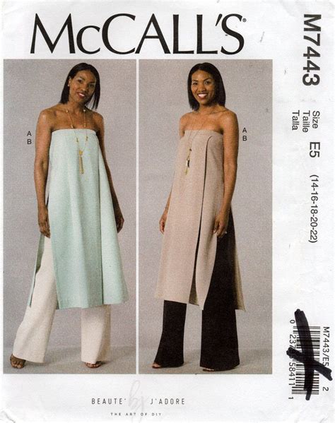 Mccalls M7443 Womens Strapless Tunic And Wide Leg Pants Out Of Print