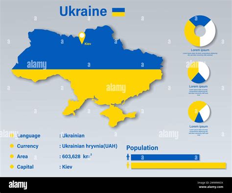 Ukraine Infographic Vector Illustration Ukraine Statistical Data