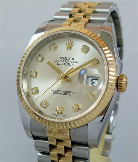 Rolex Datejust 116233 36mm Jubilee Silver Diamond Dial