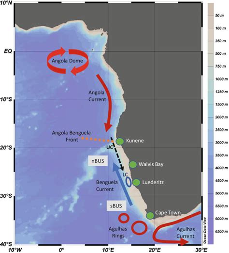 1 Map of the Benguela Current Region, LC Luederitz Upwelling Cell, UC ...