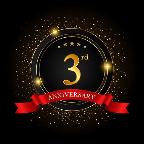 Premium Vector 3rd Anniversary Golden Anniversary Celebration