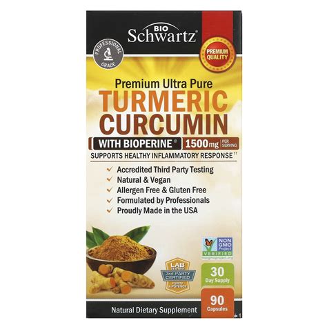 Bioschwartz Turmeric Curcumin With Bioperine 500 Mg 90 Capsules