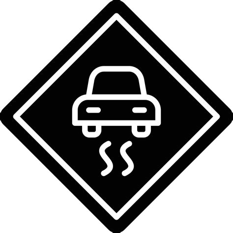 Slippery Road Icon Style Vector Art At Vecteezy