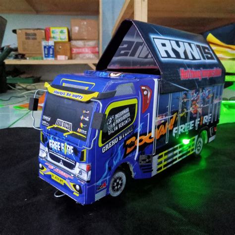 Jual Miniatur Truk Oleng Ukuran P Cm Variasi Lampu Terpal Mainan