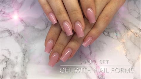 Full Set Of Gel Nails With Nail Forms Crispynails Youtube