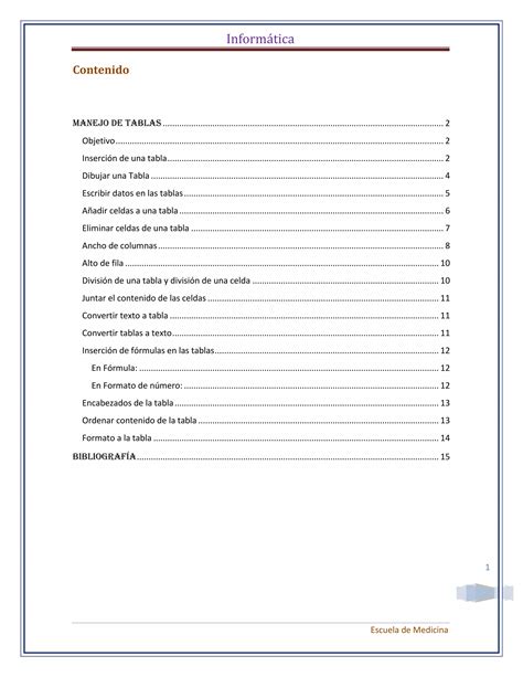 Manejo De Tabla Pdf