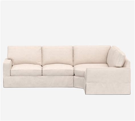 Pb Comfort Square Arm Slipcovered Piece Sectional With Wedge